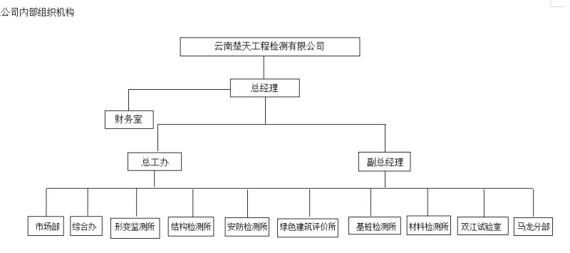 云南楚天工程檢測有限公司組織機(jī)構(gòu)